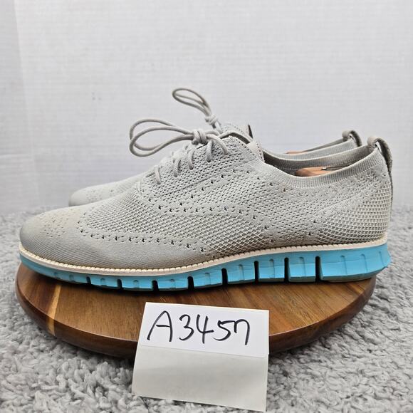 Cole Haan ZeroGrand Gray Blue Stitchlite Casual Lifestyle Oxford Sneaker Mens 13 - Picture 1 of 13